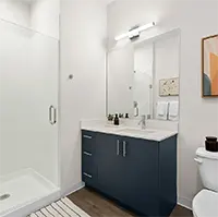 Comfortable, contemporary private bathrooms