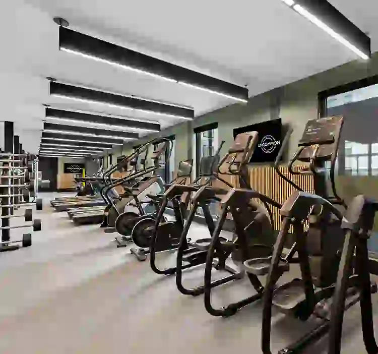 Bulk up or trim down in the 24-hour fitness center